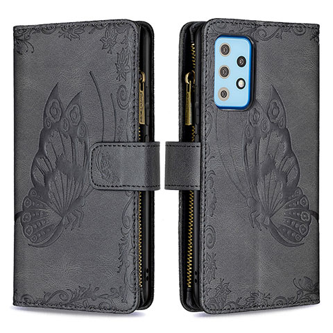 Funda de Cuero Cartera con Soporte Mariposa Carcasa B03F para Samsung Galaxy A52s 5G Negro