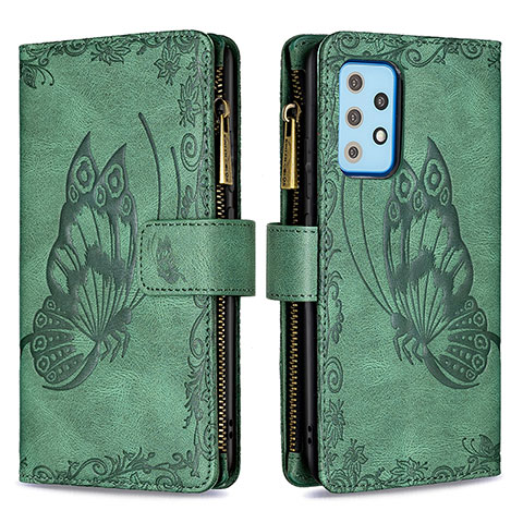 Funda de Cuero Cartera con Soporte Mariposa Carcasa B03F para Samsung Galaxy A52s 5G Verde