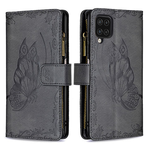 Funda de Cuero Cartera con Soporte Mariposa Carcasa B03F para Samsung Galaxy M12 Negro