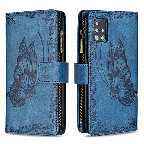 Funda de Cuero Cartera con Soporte Mariposa Carcasa B03F para Samsung Galaxy M40S Azul