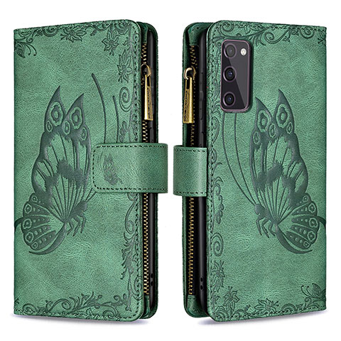 Funda de Cuero Cartera con Soporte Mariposa Carcasa B03F para Samsung Galaxy S20 FE (2022) 5G Verde