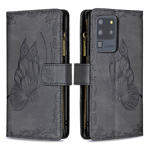 Funda de Cuero Cartera con Soporte Mariposa Carcasa B03F para Samsung Galaxy S20 Ultra 5G Negro