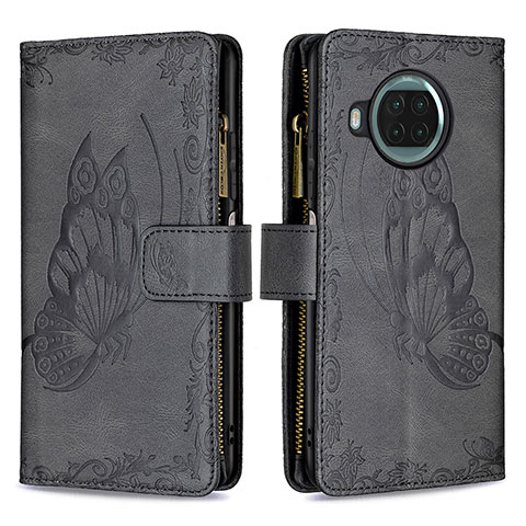 Funda de Cuero Cartera con Soporte Mariposa Carcasa B03F para Xiaomi Mi 10i 5G Negro