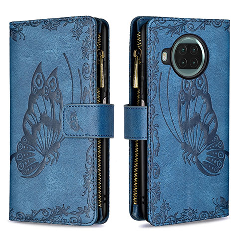 Funda de Cuero Cartera con Soporte Mariposa Carcasa B03F para Xiaomi Mi 10T Lite 5G Azul