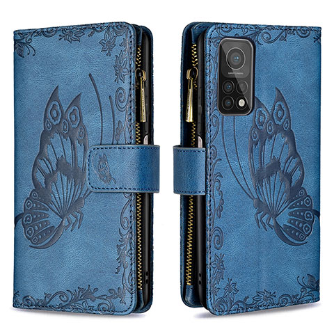 Funda de Cuero Cartera con Soporte Mariposa Carcasa B03F para Xiaomi Mi 10T Pro 5G Azul