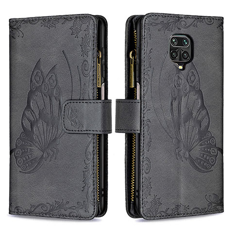 Funda de Cuero Cartera con Soporte Mariposa Carcasa B03F para Xiaomi Poco M2 Pro Negro