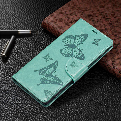 Funda de Cuero Cartera con Soporte Mariposa Carcasa B13F para Samsung Galaxy S24 Ultra 5G Verde