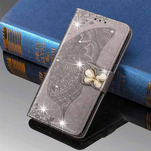 Funda de Cuero Cartera con Soporte Mariposa Carcasa L01 para Xiaomi Mi 11 5G Gris