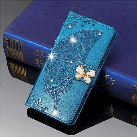 Funda de Cuero Cartera con Soporte Mariposa Carcasa L01 para Xiaomi Mi 11 Lite 5G Azul