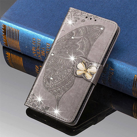 Funda de Cuero Cartera con Soporte Mariposa Carcasa L01 para Xiaomi Mi 11 Lite 5G Gris