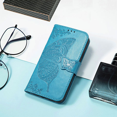 Funda de Cuero Cartera con Soporte Mariposa Carcasa L01 para Xiaomi Redmi 11A 4G Azul