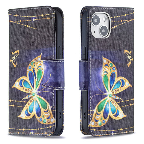 Funda de Cuero Cartera con Soporte Mariposa Carcasa L07 para Apple iPhone 13 Mini Multicolor