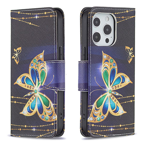 Funda de Cuero Cartera con Soporte Mariposa Carcasa L07 para Apple iPhone 16 Pro Max Multicolor