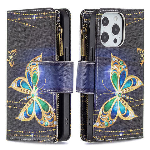 Funda de Cuero Cartera con Soporte Mariposa Carcasa para Apple iPhone 13 Pro Max Multicolor