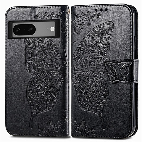 Funda de Cuero Cartera con Soporte Mariposa Carcasa para Google Pixel 7 5G Negro