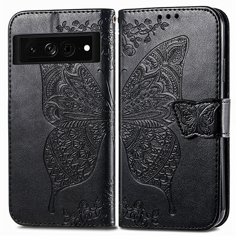 Funda de Cuero Cartera con Soporte Mariposa Carcasa para Google Pixel 7 Pro 5G Negro