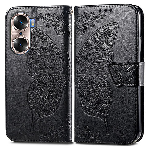 Funda de Cuero Cartera con Soporte Mariposa Carcasa para Huawei Honor 60 5G Negro