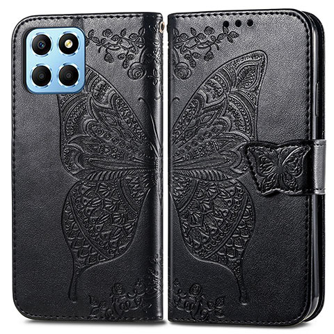 Funda de Cuero Cartera con Soporte Mariposa Carcasa para Huawei Honor 70 Lite 5G Negro