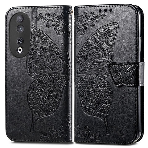 Funda de Cuero Cartera con Soporte Mariposa Carcasa para Huawei Honor 90 5G Negro