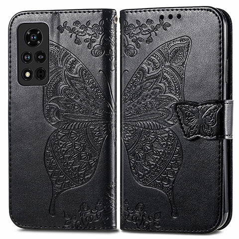 Funda de Cuero Cartera con Soporte Mariposa Carcasa para Huawei Honor V40 5G Negro