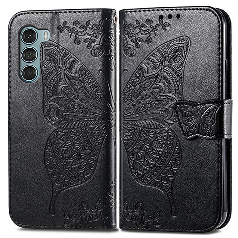 Funda de Cuero Cartera con Soporte Mariposa Carcasa para Motorola Moto Edge S30 5G Negro