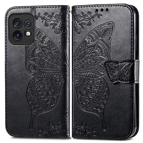 Funda de Cuero Cartera con Soporte Mariposa Carcasa para Motorola Moto X40 5G Negro