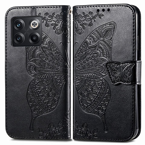 Funda de Cuero Cartera con Soporte Mariposa Carcasa para OnePlus 10T 5G Negro