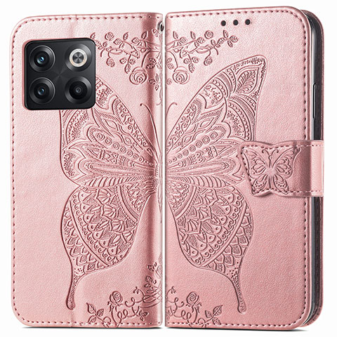 Funda de Cuero Cartera con Soporte Mariposa Carcasa para OnePlus Ace Pro 5G Oro Rosa