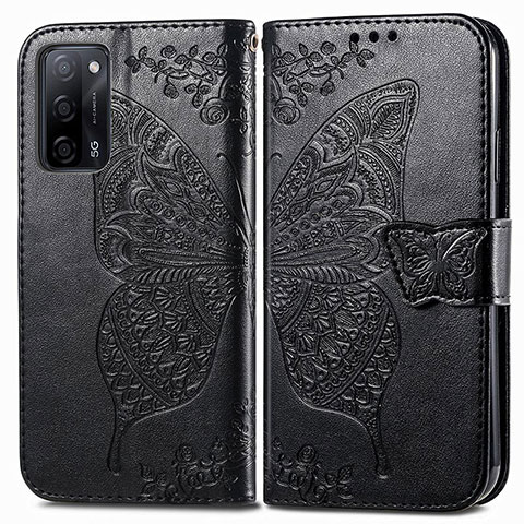 Funda de Cuero Cartera con Soporte Mariposa Carcasa para Oppo A53s 5G Negro