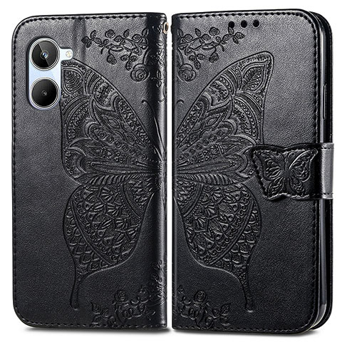 Funda de Cuero Cartera con Soporte Mariposa Carcasa para Realme 10 4G Negro