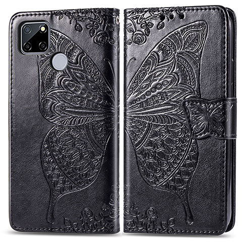 Funda de Cuero Cartera con Soporte Mariposa Carcasa para Realme 7i RMX2193 Negro