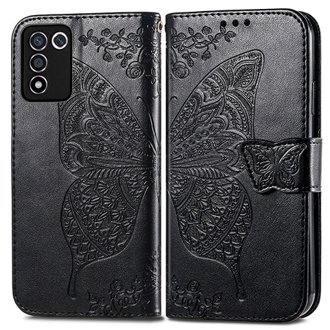 Funda de Cuero Cartera con Soporte Mariposa Carcasa para Realme 9 SE 5G Negro