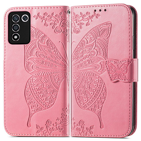 Funda de Cuero Cartera con Soporte Mariposa Carcasa para Realme 9 SE 5G Rosa Roja