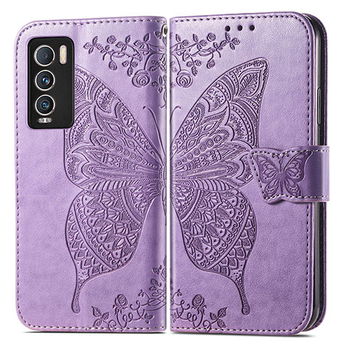 Funda de Cuero Cartera con Soporte Mariposa Carcasa para Realme GT Master Explorer 5G Purpura Claro