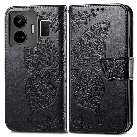 Funda de Cuero Cartera con Soporte Mariposa Carcasa para Realme GT Neo5 240W 5G Negro