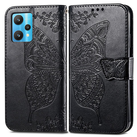 Funda de Cuero Cartera con Soporte Mariposa Carcasa para Realme Q5 5G Negro