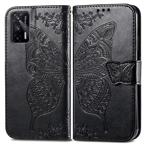 Funda de Cuero Cartera con Soporte Mariposa Carcasa para Realme X7 Max 5G Negro