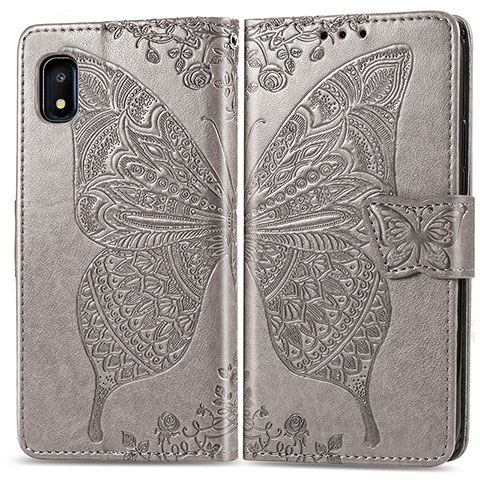 Funda de Cuero Cartera con Soporte Mariposa Carcasa para Samsung Galaxy A10e Gris