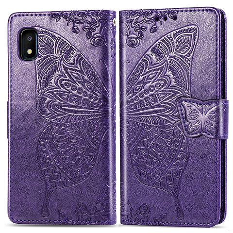 Funda de Cuero Cartera con Soporte Mariposa Carcasa para Samsung Galaxy A10e Morado