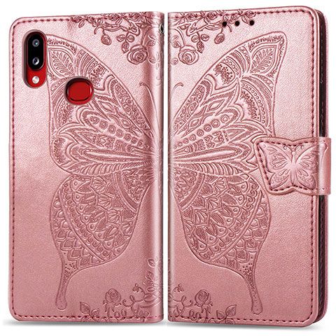 Funda de Cuero Cartera con Soporte Mariposa Carcasa para Samsung Galaxy A10s Rosa