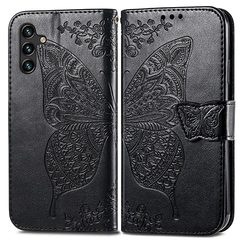 Funda de Cuero Cartera con Soporte Mariposa Carcasa para Samsung Galaxy A13 5G Negro