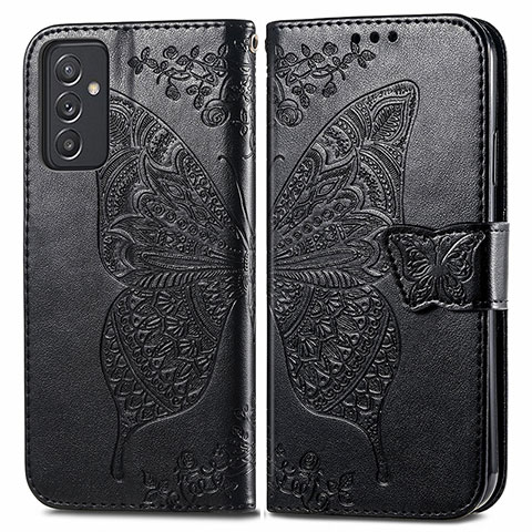 Funda de Cuero Cartera con Soporte Mariposa Carcasa para Samsung Galaxy A15 5G Negro