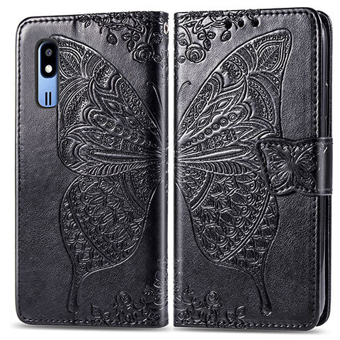 Funda de Cuero Cartera con Soporte Mariposa Carcasa para Samsung Galaxy A2 Core A260F A260G Negro