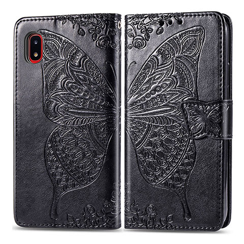 Funda de Cuero Cartera con Soporte Mariposa Carcasa para Samsung Galaxy A20 SC-02M SCV46 Negro