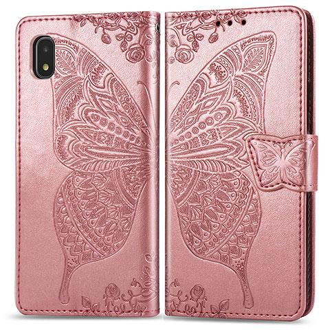 Funda de Cuero Cartera con Soporte Mariposa Carcasa para Samsung Galaxy A21 SC-42A Rosa