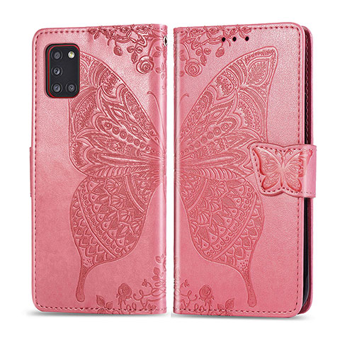 Funda de Cuero Cartera con Soporte Mariposa Carcasa para Samsung Galaxy A31 Rosa Roja