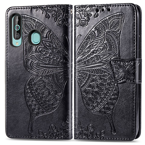 Funda de Cuero Cartera con Soporte Mariposa Carcasa para Samsung Galaxy A60 Negro