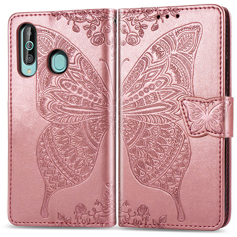 Funda de Cuero Cartera con Soporte Mariposa Carcasa para Samsung Galaxy A60 Rosa