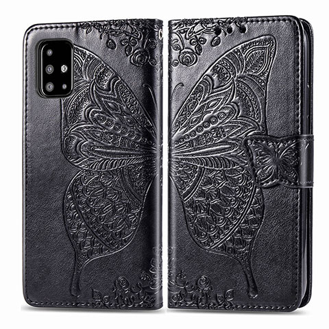 Funda de Cuero Cartera con Soporte Mariposa Carcasa para Samsung Galaxy A71 5G Negro