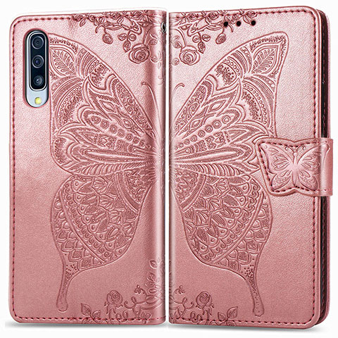 Funda de Cuero Cartera con Soporte Mariposa Carcasa para Samsung Galaxy A90 5G Rosa